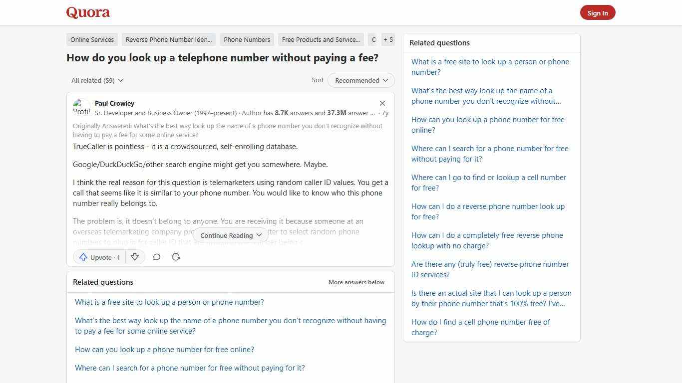 How to look up a telephone number without paying a fee - Quora