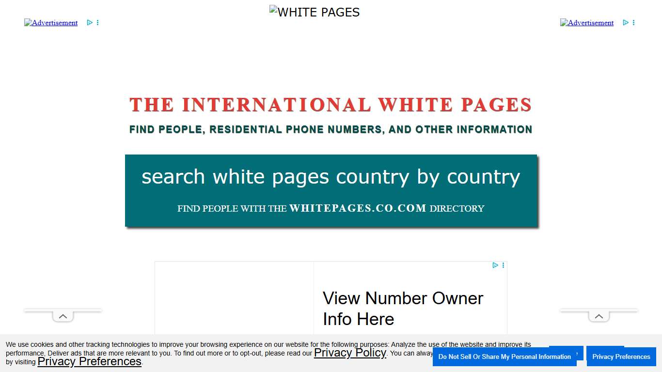 White Pages Directory Lookup